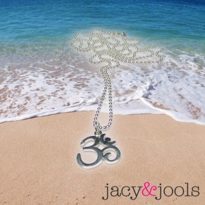 Sterling Silver Ohm Ball Chain Pendant from Jacy & Jools