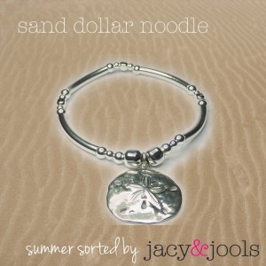 Sterling Silver Noodle Bracelet with Sand Dollar